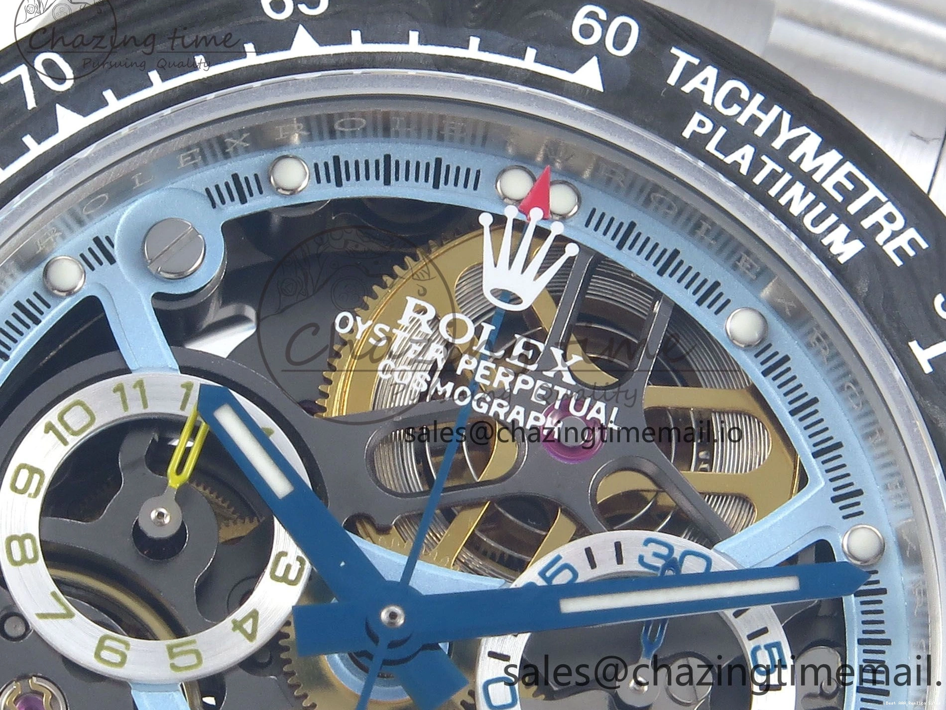 AAA Replica Watches Daytona Edition Bracelet Dial SS Carbon Best on Durable SS Skeleton Bezel DD 369 Artisans GETF 1229